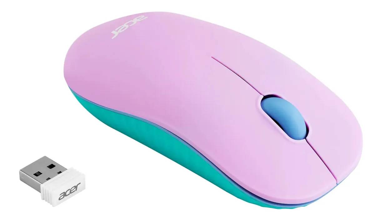 картинка Мышь Acer OMR200 зеленый/ фиолетовый беспроводная USB для ноутбука (ZL.MCEEE.021) от магазина КомпьютерЦентр