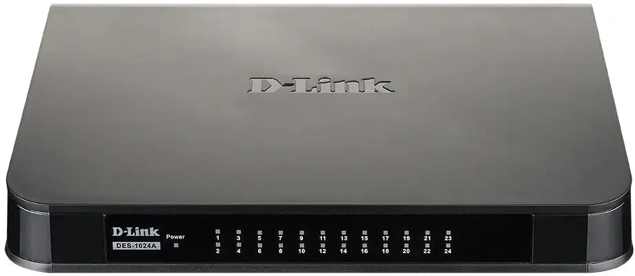 картинка Switch 24-port D-Link DES-1024A/ E3A (L2) 24x100Mb неуправляемый от магазина КомпьютерЦентр
