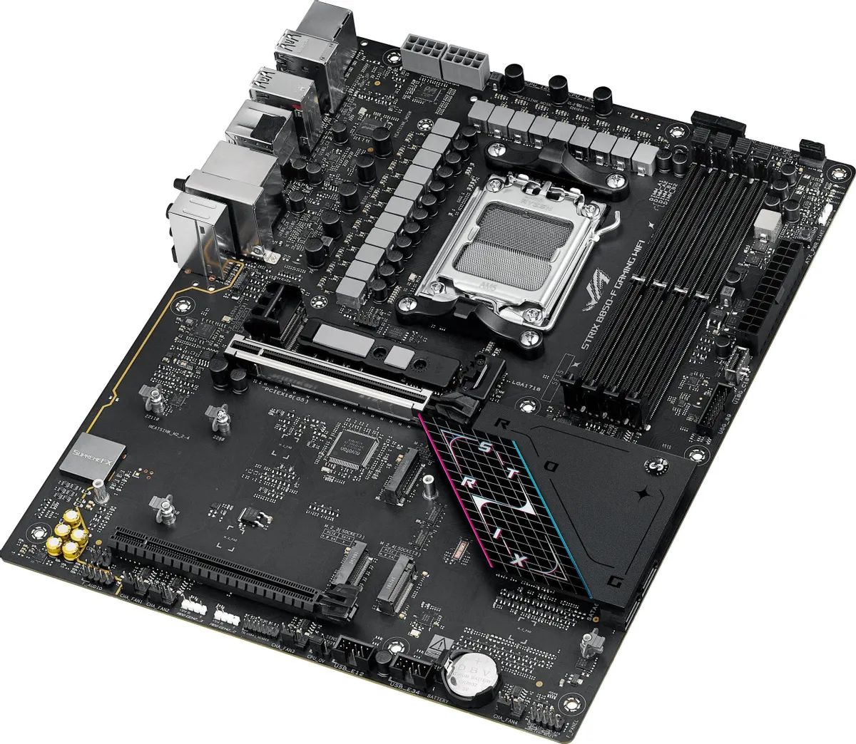 картинка Материнская плата ASUS ROG STRIX B850-F GAMING WIFI, AM5, ATX от магазина КомпьютерЦентр