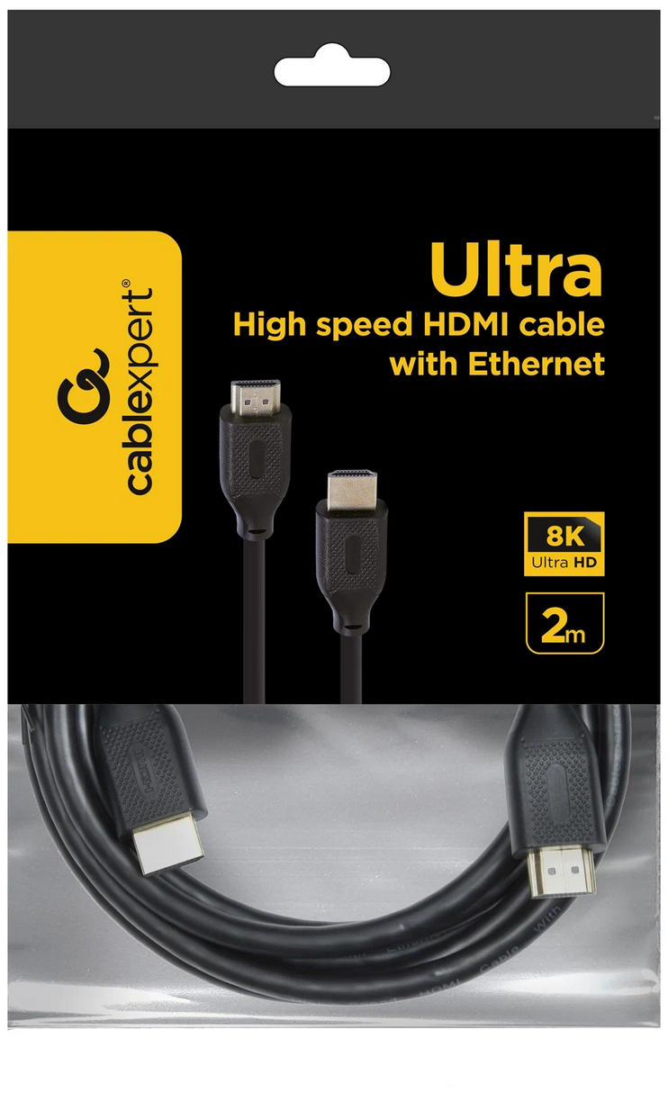 картинка Кабель HDMI Cablexpert CC-HDMI8K-2M, 2м, v2.1, 8K, 19M/ 19M, черный, пакет (19570) от магазина КомпьютерЦентр