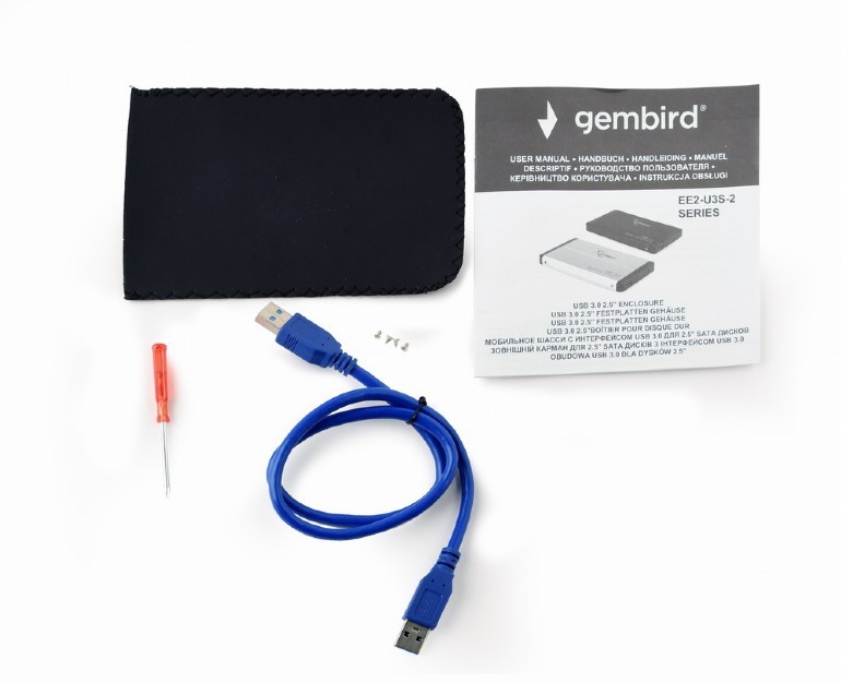 картинка Карман для HDD 2.5'' Gembird EE2-U3S-2-S, серебро от магазина КомпьютерЦентр