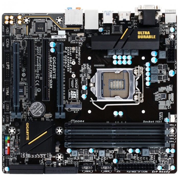 картинка Материнская плата Gigabyte GA-Z170M-D3H (GA-Z170M-D3H) от магазина КомпьютерЦентр