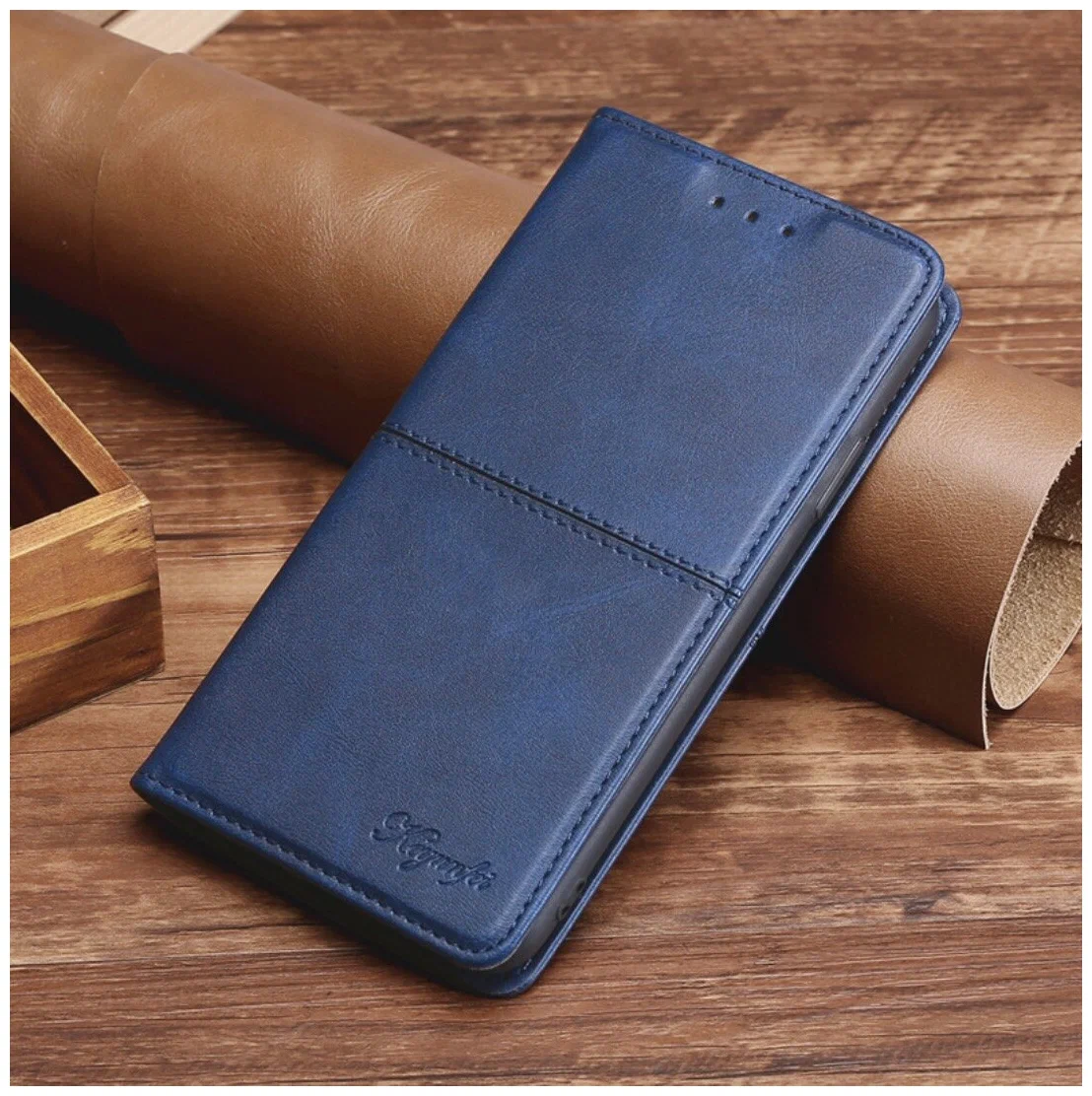 картинка Чехол-книжка MyPads Cuciture Eleganti для Xiaomi Redmi 5, синий от магазина КомпьютерЦентр