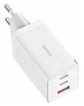 картинка СЗУ Baseus GaN5 Pro Fast Charger 2C+U 65W EU White (With Cable Type-C to Type-C 100W 1m Black) CCGP120202 от магазина КомпьютерЦентр