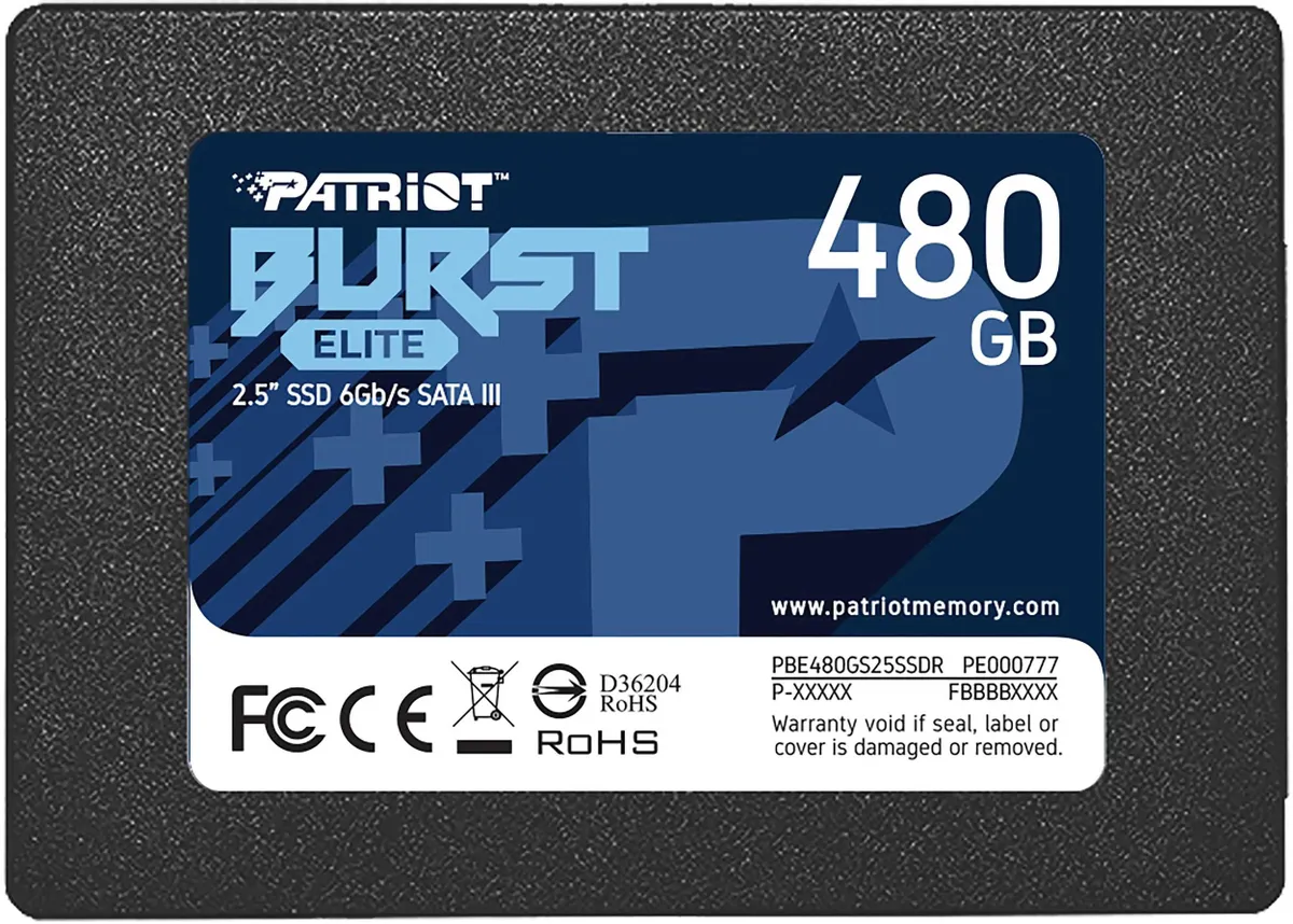 картинка SSD накопитель 480Gb 2.5'' Patriot Burst Elite SATAIII (PBE480GS25SSDR) от магазина КомпьютерЦентр
