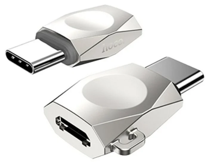 картинка Адаптер OTG HOCO Type-C/ MicroUSB Pearl Nickel (UA8) от магазина КомпьютерЦентр