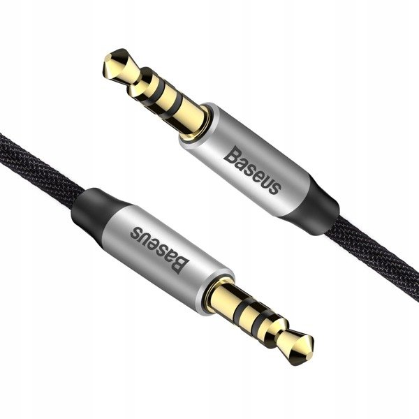 картинка Кабель аудио Baseus Yiven Audio Cable Male to male M30 1m Silver+Black (CAM30-BS1) от магазина КомпьютерЦентр