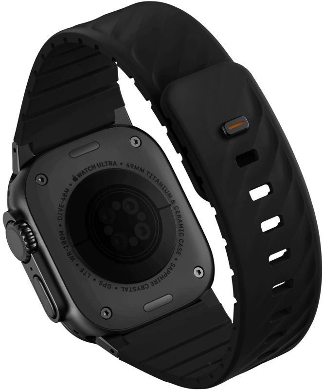 картинка Ремень каучуковый универсальный Uniq FLUO для Apple Watch 40-49, цвет черный (MIDNIGHT BLACK) (49-40MM-FLUOMBLK) от магазина КомпьютерЦентр
