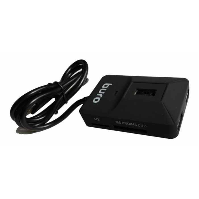 картинка Картридер внешний Buro + HUB USB2.0 BU-CR/ HUB3-U2.0-0688 Black (BU-CR/HUB3-U2.0-0688) от магазина КомпьютерЦентр