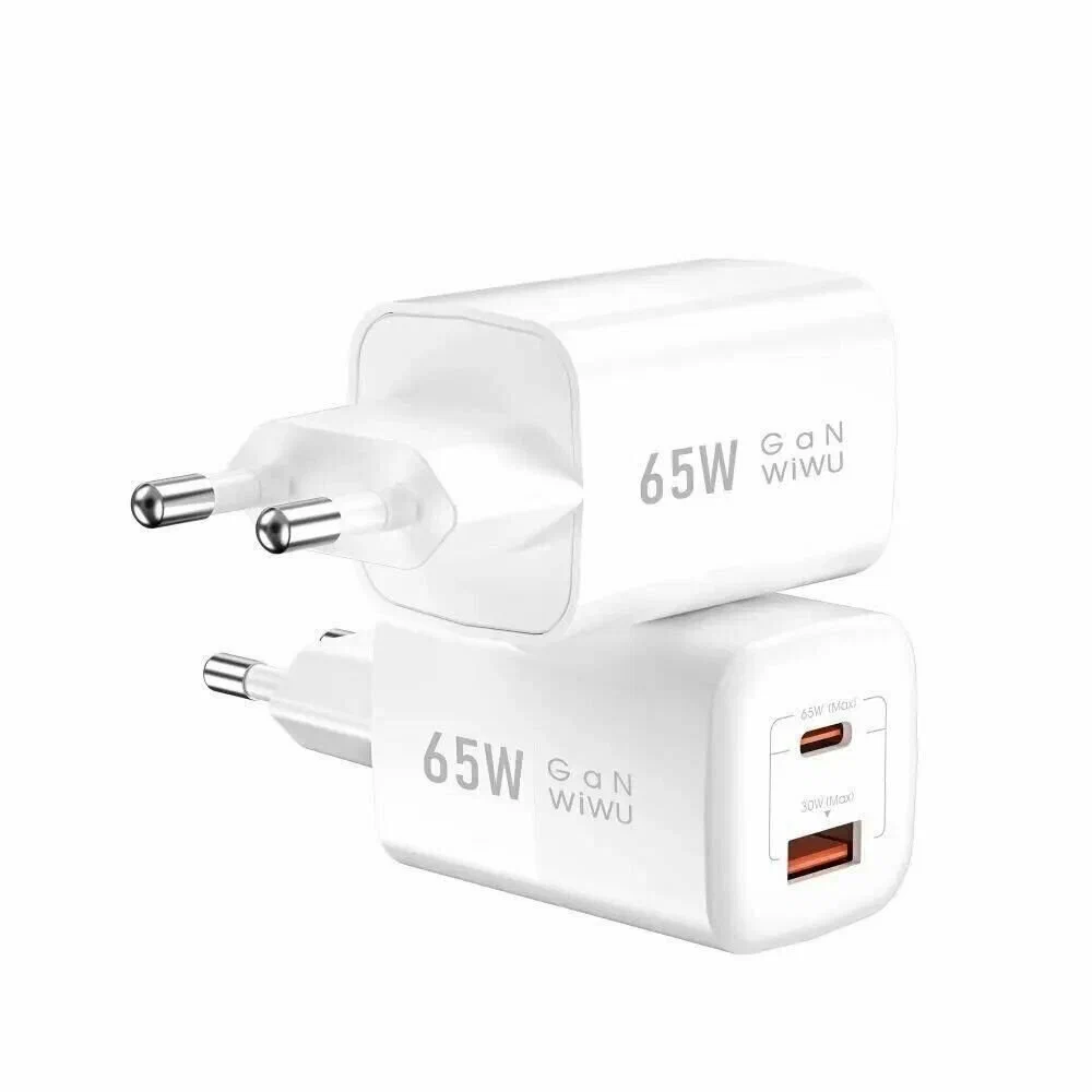 картинка СЗУ WiWU Nano 65W PD+QC GaN Fast Charger Wi-U012 EU, белый от магазина КомпьютерЦентр