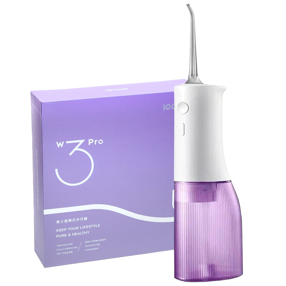 картинка Портативный ирригатор Xiaomi Soocas W3 Pro Portable Electric Oral Irrigator (4 насадки) Purple от магазина КомпьютерЦентр