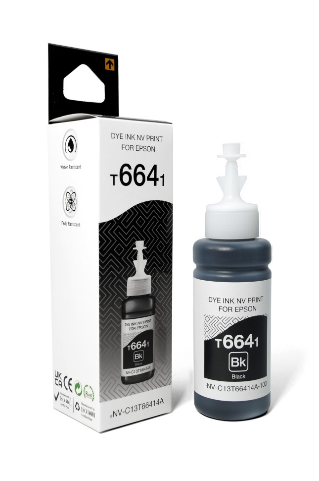 картинка Чернила NVPrint T6641 (NV-C13T66414A) для аппаратов Epson L100, L110, L120, L130, L132, L210, L222 (70 мл) Black совместимые от магазина КомпьютерЦентр