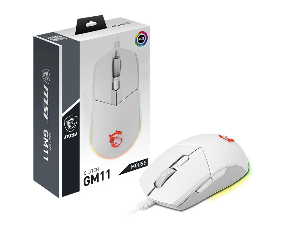 картинка Мышка MSI Clutch GM11 белая от магазина КомпьютерЦентр