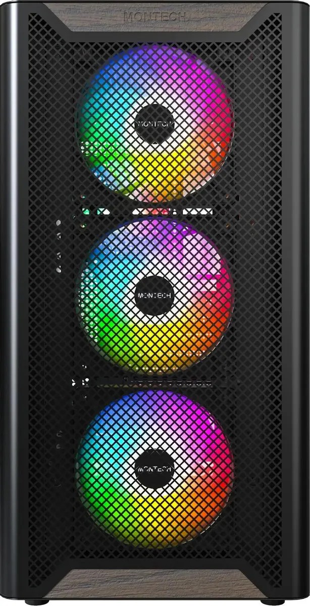 картинка Корпус Montech XR Wood (B), Midtower, Black от магазина КомпьютерЦентр