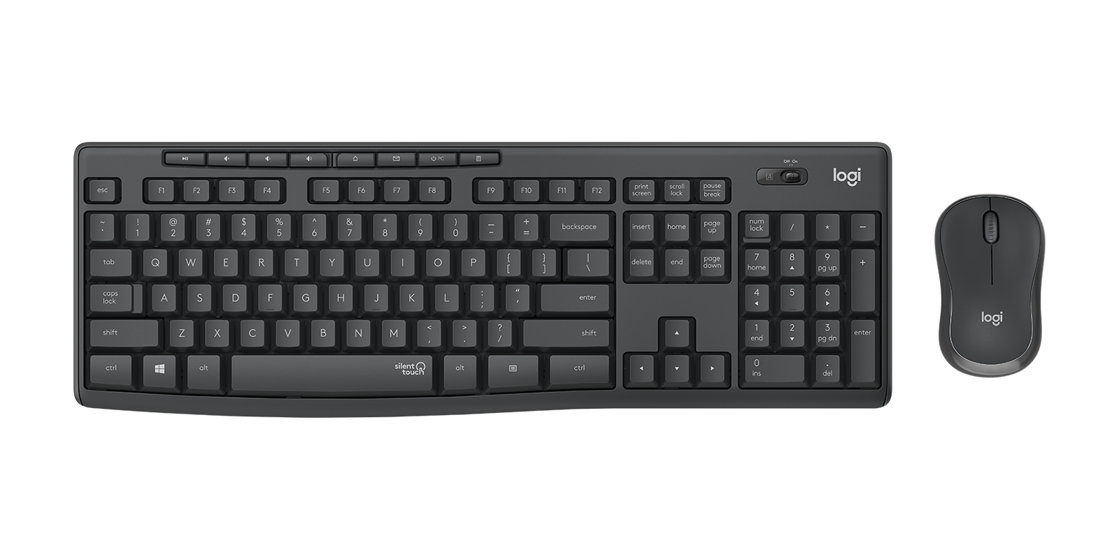 картинка Комплект Logitech MK295 Silent Wireless Combo, черные, USB (клавиатура+мышка) 920-009807 от магазина КомпьютерЦентр