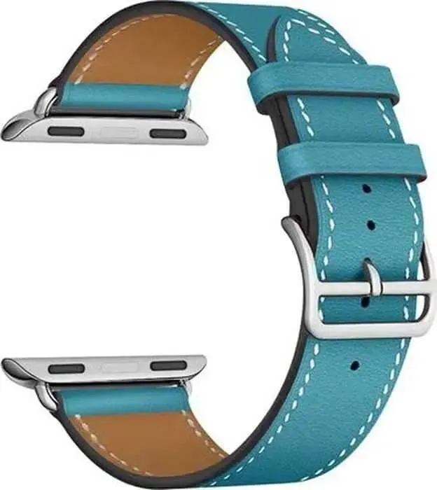 картинка Кожаный ремешок для Apple Watch 38/ 40/ 41 mm LYAMBDA MINTAKA LWA-02-40-LBL бирюзовый от магазина КомпьютерЦентр