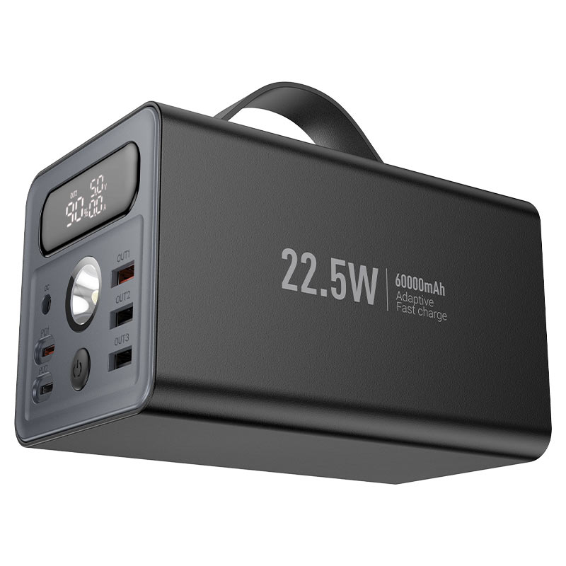 картинка Внешний аккумулятор HOCO J138 Distant 22.5W+PD20W+DC12V multi-function power bank (60000mAh) black от магазина КомпьютерЦентр
