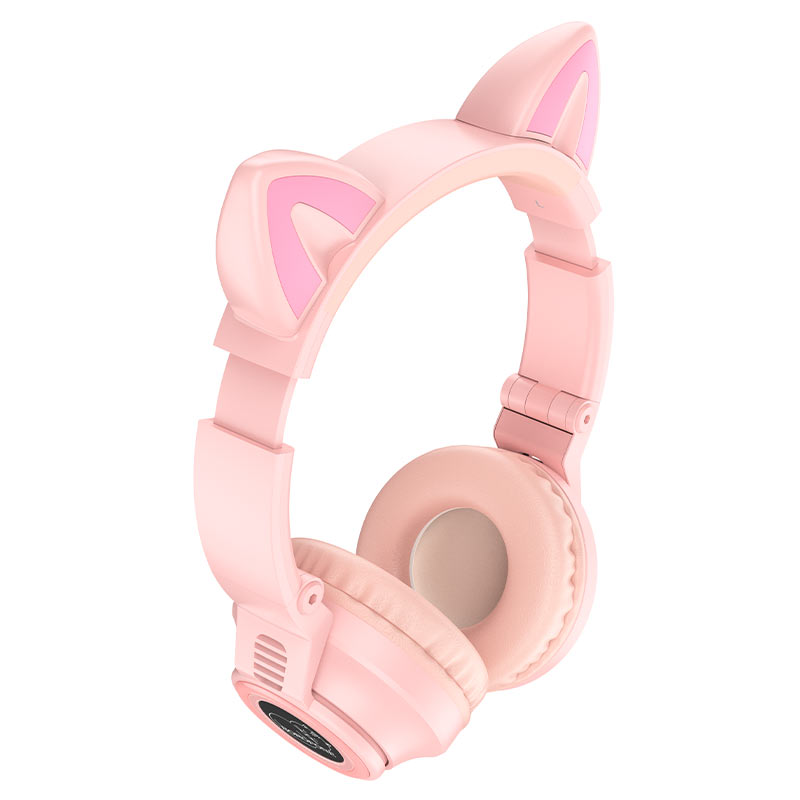 картинка Гарнитура Borofone BO18 Cat ear BT headphones Pink от магазина КомпьютерЦентр