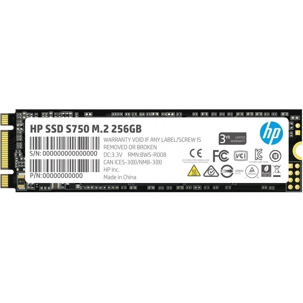 картинка SSD накопитель 256Gb 2.5'' HP S750 M.2, 3D TLC (R/ W- 560/ 520 MB/ s) (16L55AA) от магазина КомпьютерЦентр