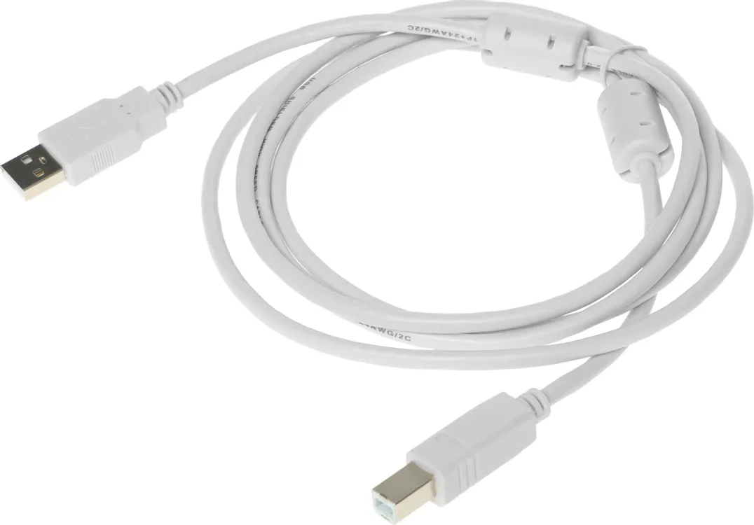 картинка Кабель USB 2.0 A->B - 1.8 м Buro USB2.0-AM/ BM-1.8M-MG ферритовые кольца (817259) от магазина КомпьютерЦентр