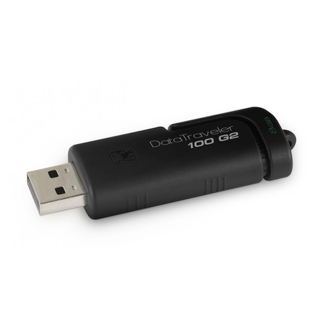 картинка Флешка USB Kingston DataTraveler 100 8GB G2 Black (DT100G2/8GB) от магазина КомпьютерЦентр