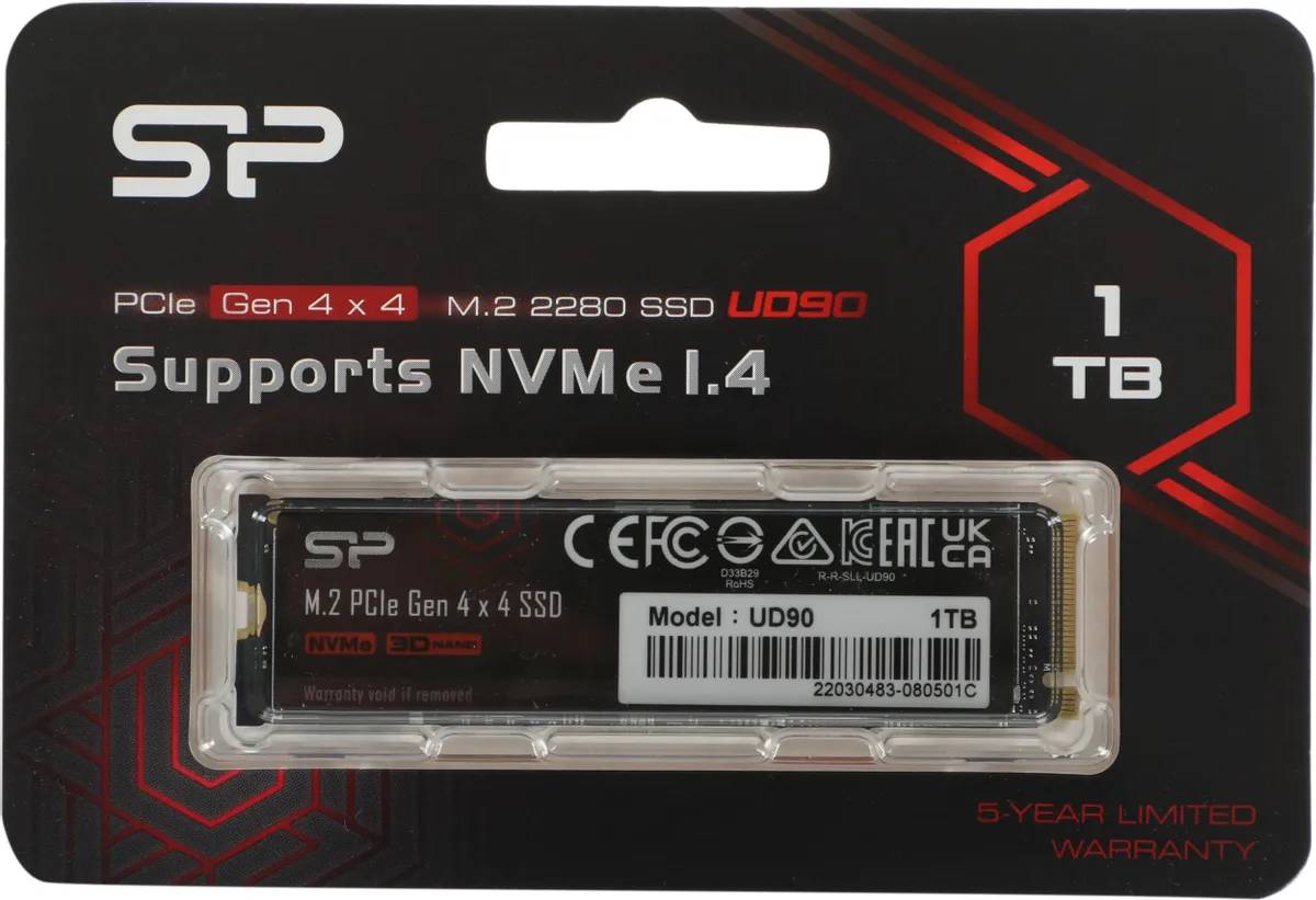 картинка SSD накопитель 1Tb SilicoPower M.2 M-Series UD90 Lite PCIe 4.0 x4 (SP01KGBP44UD9005) от магазина КомпьютерЦентр