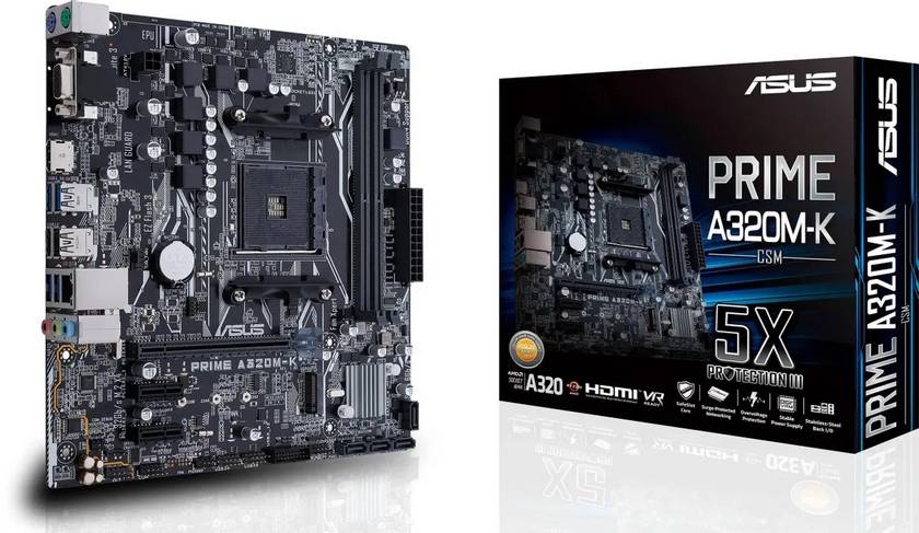 картинка Материнская плата Asus PRIME A320M-K/ CSM Soc-AM4 AMD A320 2xDDR4 mATX от магазина КомпьютерЦентр