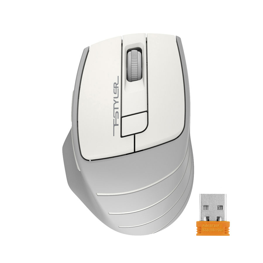 картинка Мышка A4tech Fstyler FG30S Wireless Silent White-Gray от магазина КомпьютерЦентр