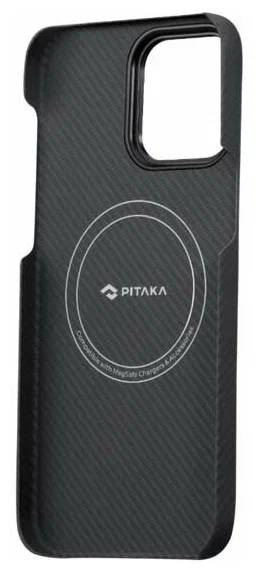 картинка Чехол PITAKA MagEZ Case 3 для iPhone 14 Pro MAX 6.7'', черный/ серый (Black/ Grey Twill) 600D от магазина КомпьютерЦентр