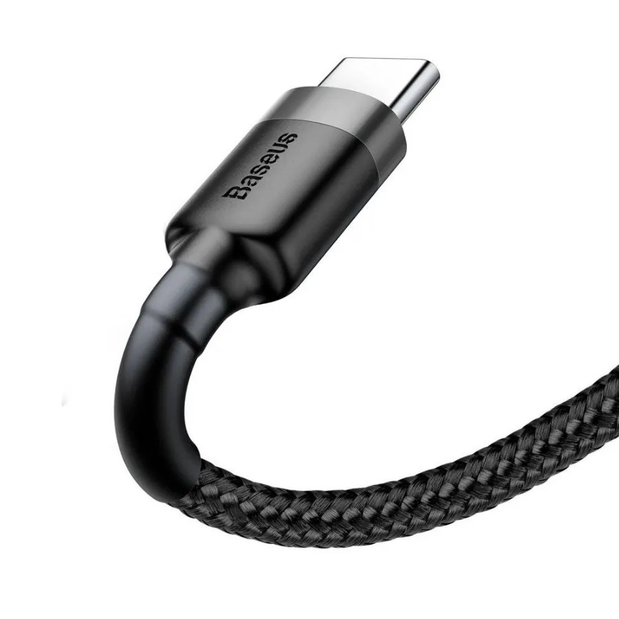 картинка Baseus Data Cable Type-C 300cm Cafule 2A CATKLF-UG1 Gray/ Black от магазина КомпьютерЦентр