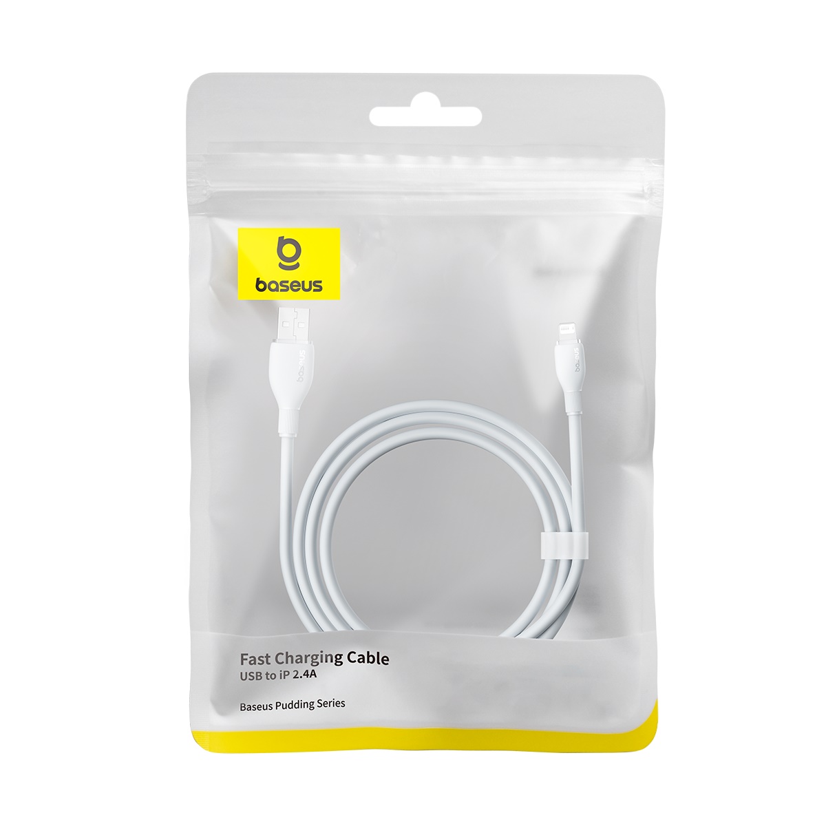 картинка Кабель Baseus Pudding Series Fast Charging Cable USB to iP 2.4A 2m Stellar White от магазина КомпьютерЦентр