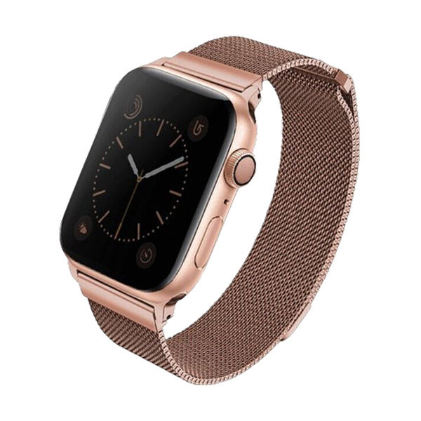картинка Стальной ремень мелкое плетение Uniq DANTE для Apple Watch 38/ 40/ 41 ROSE GOLD (40MM-DANRGD) от магазина КомпьютерЦентр