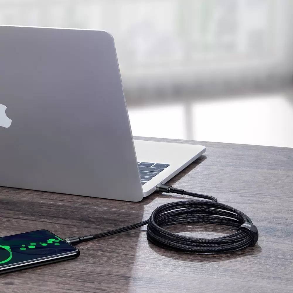 картинка Кабель Baseus Cafule PD2.0 100W flash charging Type-C to Type-C cable (20V 5A) 2m Gray+Black CATKLF-ALG1 от магазина КомпьютерЦентр