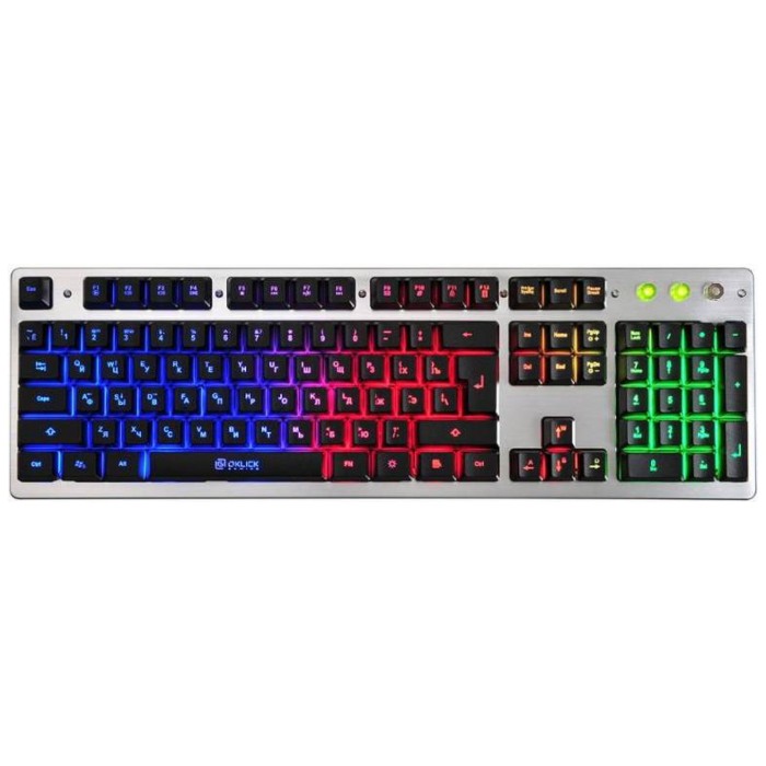 картинка Клавиатура Oklick 770G IRON FORCE Gray/ Black USB Multimedia for Gamer LED (KW-1539) от магазина КомпьютерЦентр