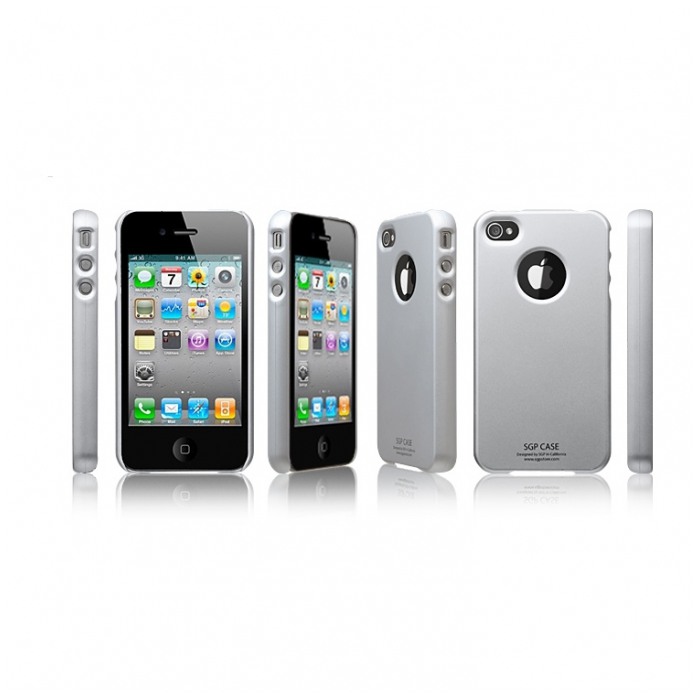 картинка Чехол SGP Ultra Thin Case Matte Series Satin Silver for iPhone 4 (Steinheil Crystal LCD Screen) (SGP07005) от магазина КомпьютерЦентр