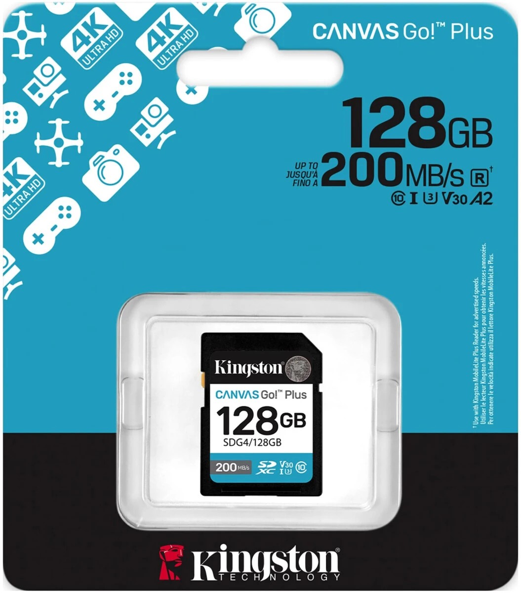 картинка Карта памяти 128GB SDXC Kingston Canvas Go! Plus V30 (SDG4/ 128GB) от магазина КомпьютерЦентр