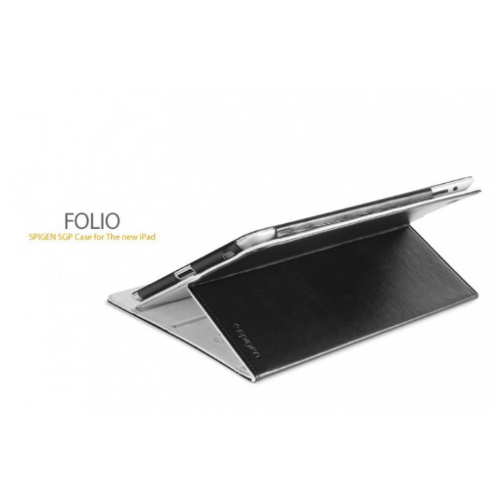 картинка Чехол SGP Leather Case Folio S Plus Series Black for New iPad/iPad 2 (SGP09134) от магазина КомпьютерЦентр