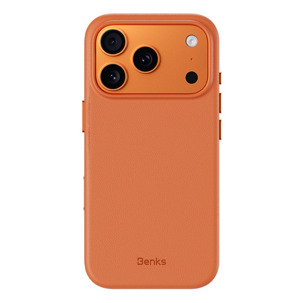картинка Чехол из экокожи Benks VitaPro Protective Case (MagSafe) для iPhone 17 Pro Max 6.9'', цвет оранжевый (Orange) (C.K.QY.AP.OR.A070) от магазина КомпьютерЦентр