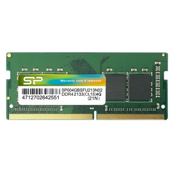 картинка Оперативная память SiliconPower SO-DIMM DDR4 4Gb 2133MHz PC3-17000 (SP004GBSFU213N02) от магазина КомпьютерЦентр