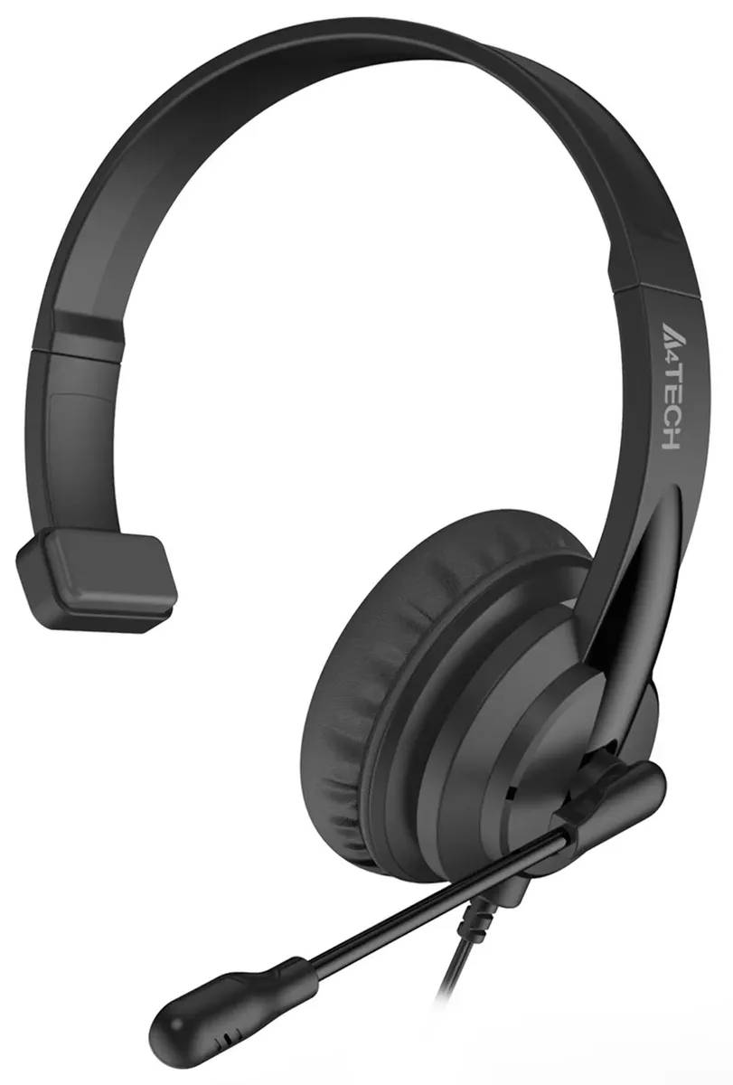 картинка Гарнитура A4Tech HU-11 Mono Headset, черный (HU-11 Black) от магазина КомпьютерЦентр
