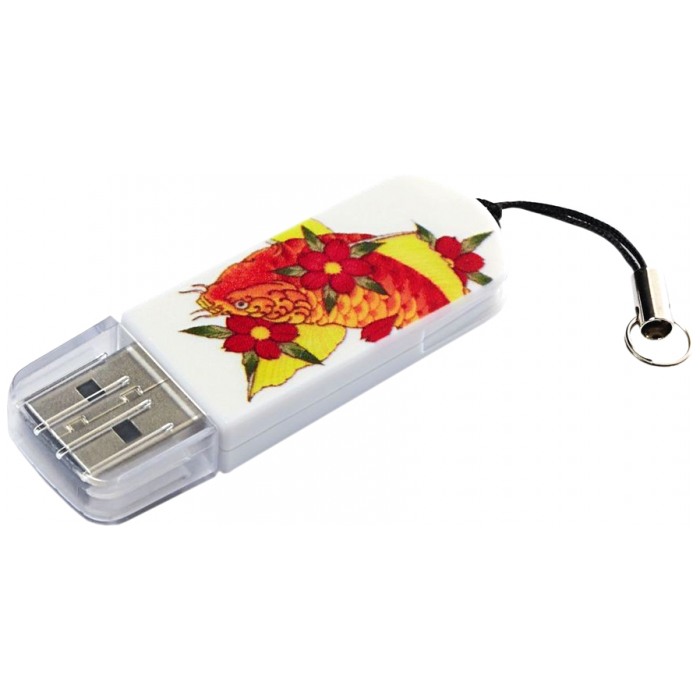 картинка Флешка USB Verbatim 8Gb Verbatim Mini Tattoo Koi белый/ рисунок (49882) от магазина КомпьютерЦентр