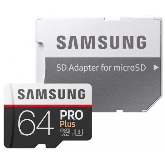 картинка Карта памяти Samsung 64Gb microSDXC Pro EVO PLUS 2 + SD Adapter (MB-MD64GA/RU) от магазина КомпьютерЦентр