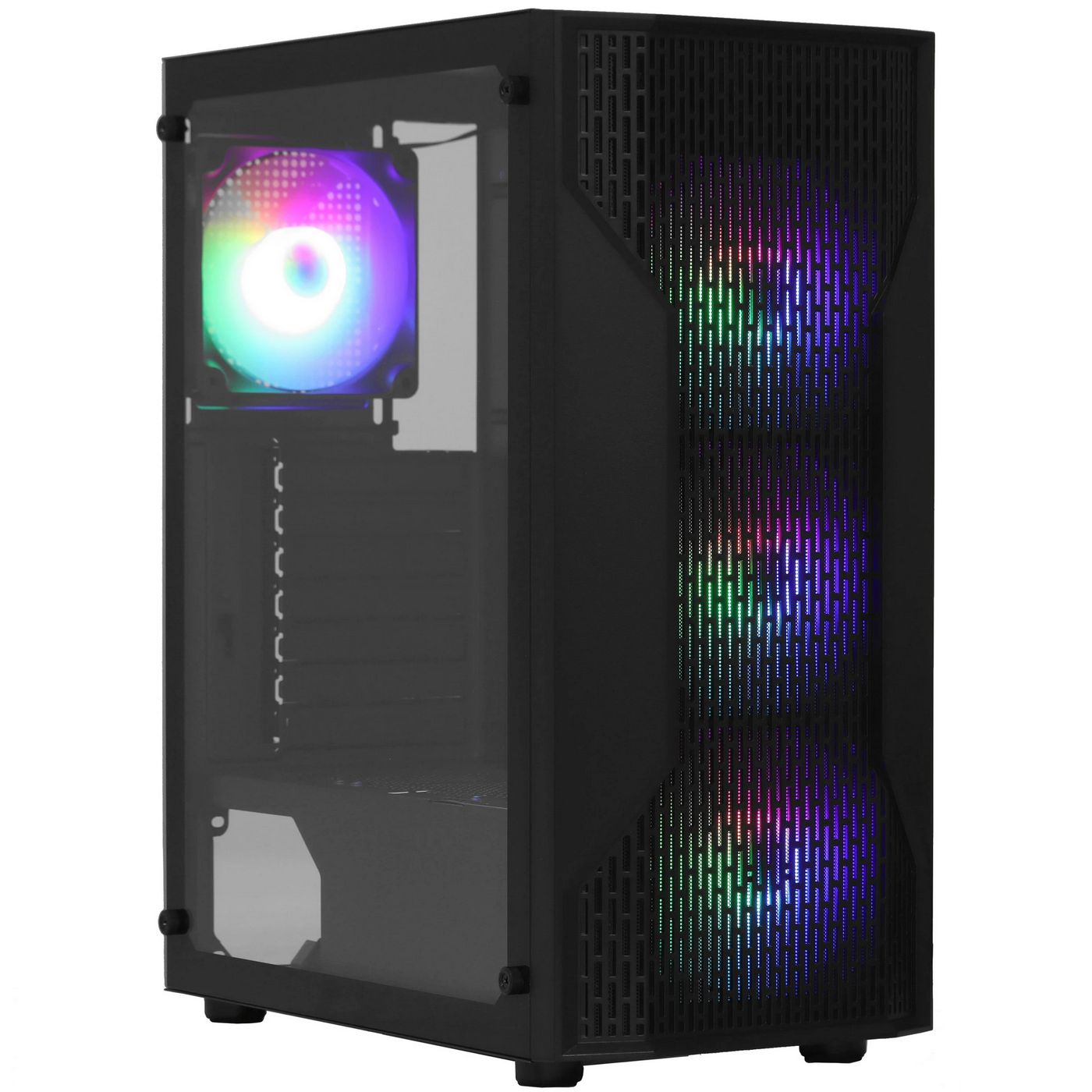 картинка Корпус Cougar Mid Tower MX110 RGB Black, USB 3.0x2, TG, 4xARGB fan, no PSU от магазина КомпьютерЦентр