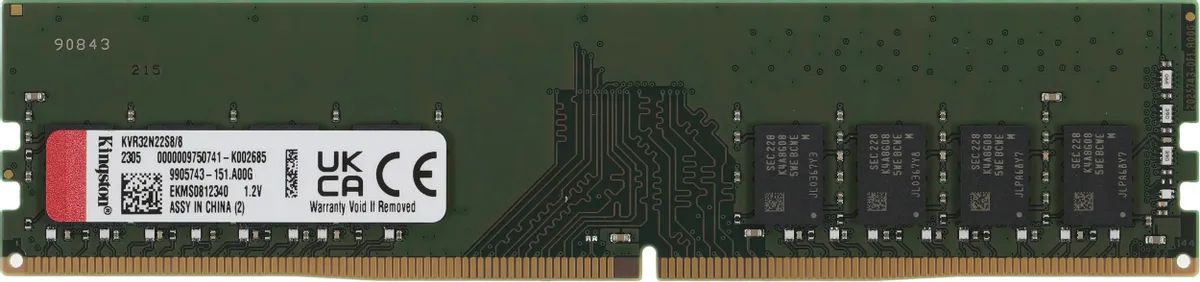 картинка DIMM DDR4 8Gb 3200MHz PC4-25600 Kingston (KVR32N22S8/ 8WP) от магазина КомпьютерЦентр