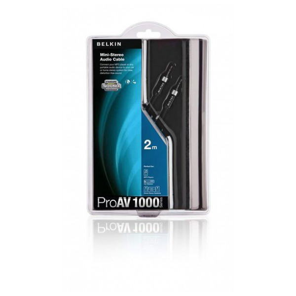 картинка Кабель Belkin Mini Stereo ProHD 1000 2m Black (AV10067QP2M) от магазина КомпьютерЦентр