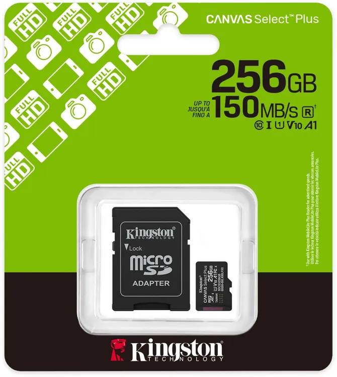 картинка Карта памяти 256Gb microSDXC Kingston Canv Select Plus +SD adapter (SDCS3/ 256GB) от магазина КомпьютерЦентр
