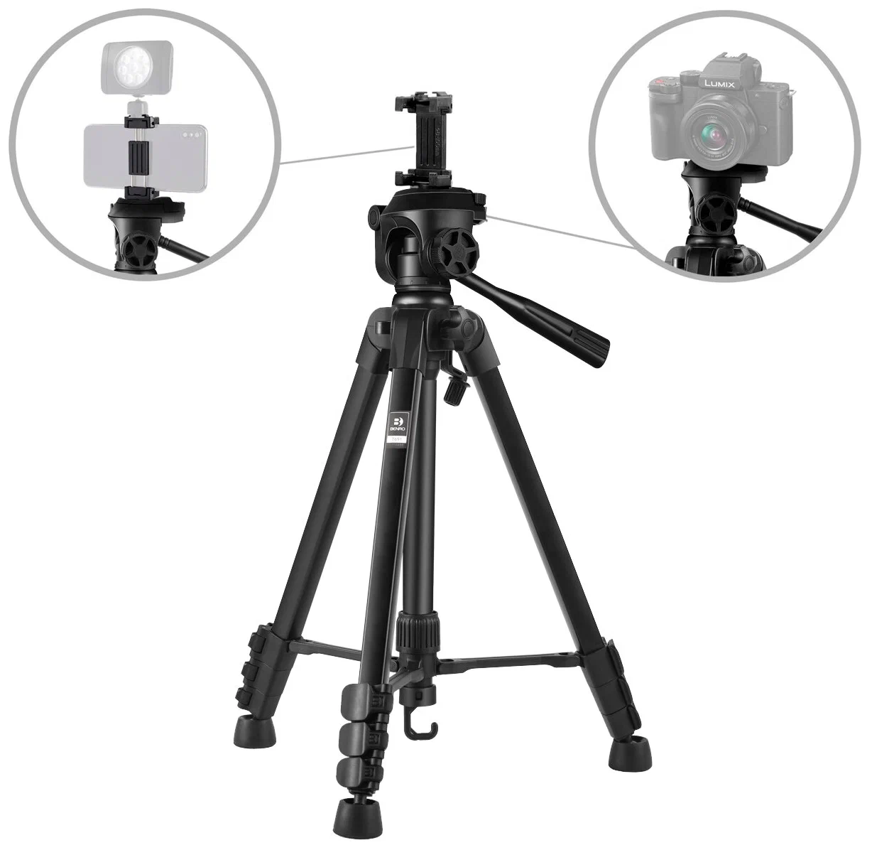 картинка Штатив Benro T691+MH2N черный от магазина КомпьютерЦентр