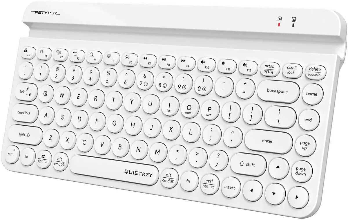 картинка Клавиатура A4Tech Fstyler FBK30 White USB беспроводная BT/ Radio slim Multimedia (FBK30) от магазина КомпьютерЦентр