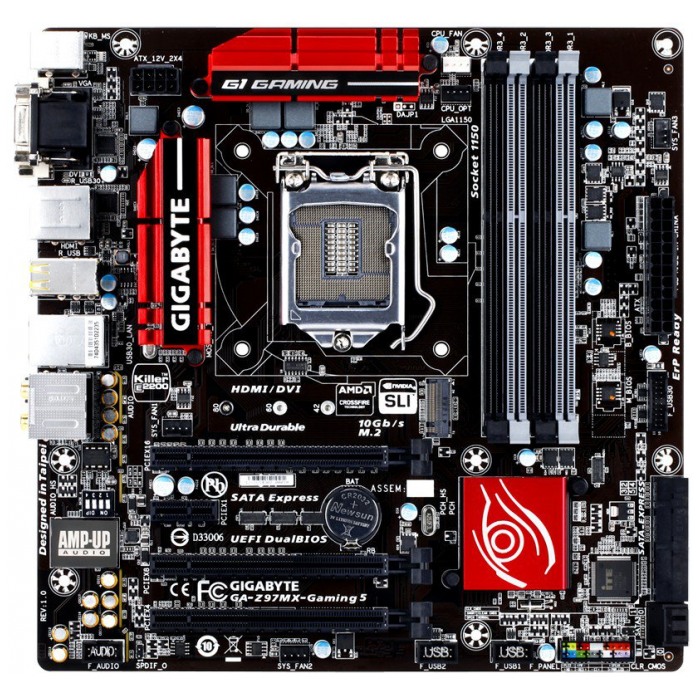 картинка Материнская плата Gigabyte GA-Z97MX-Gaming 5 (GA-Z97MX-Gaming 5) от магазина КомпьютерЦентр