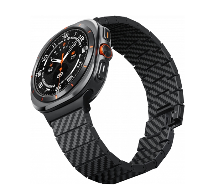 картинка Браслет PITAKA Carbon Fiber Modern для Samsung Galaxy Watch Ultra, чёрно/ серый (полоска) от магазина КомпьютерЦентр